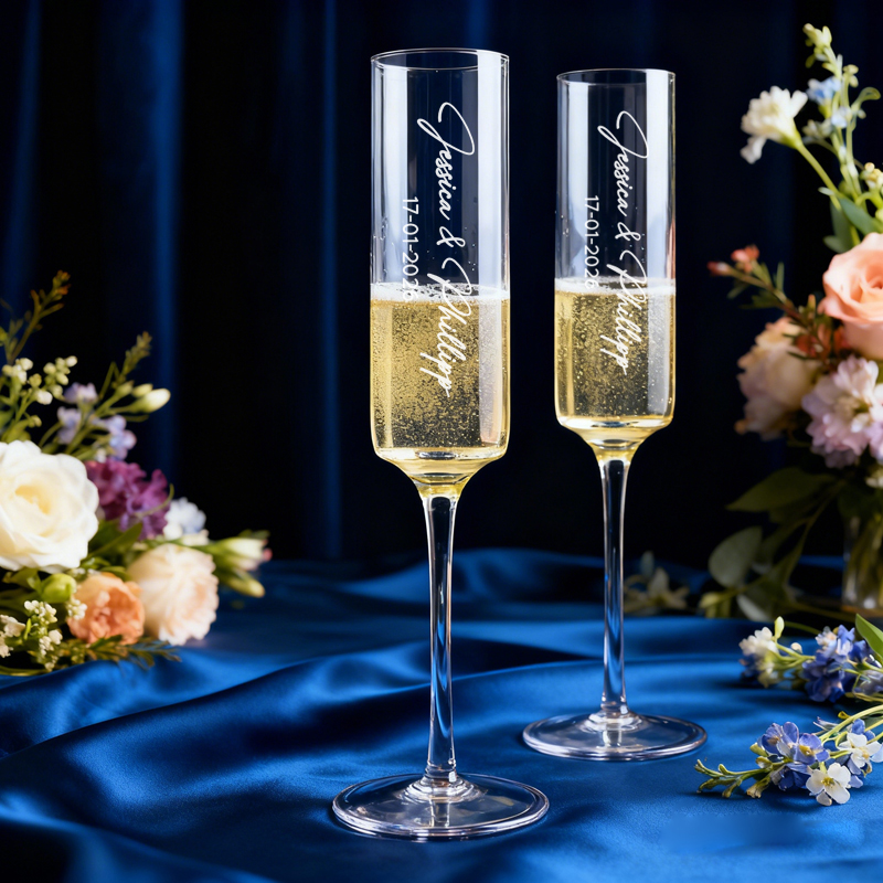 Champagne Flute Pair - 2 قطعة مجموعة زجاج الشمبانيا الشخصية