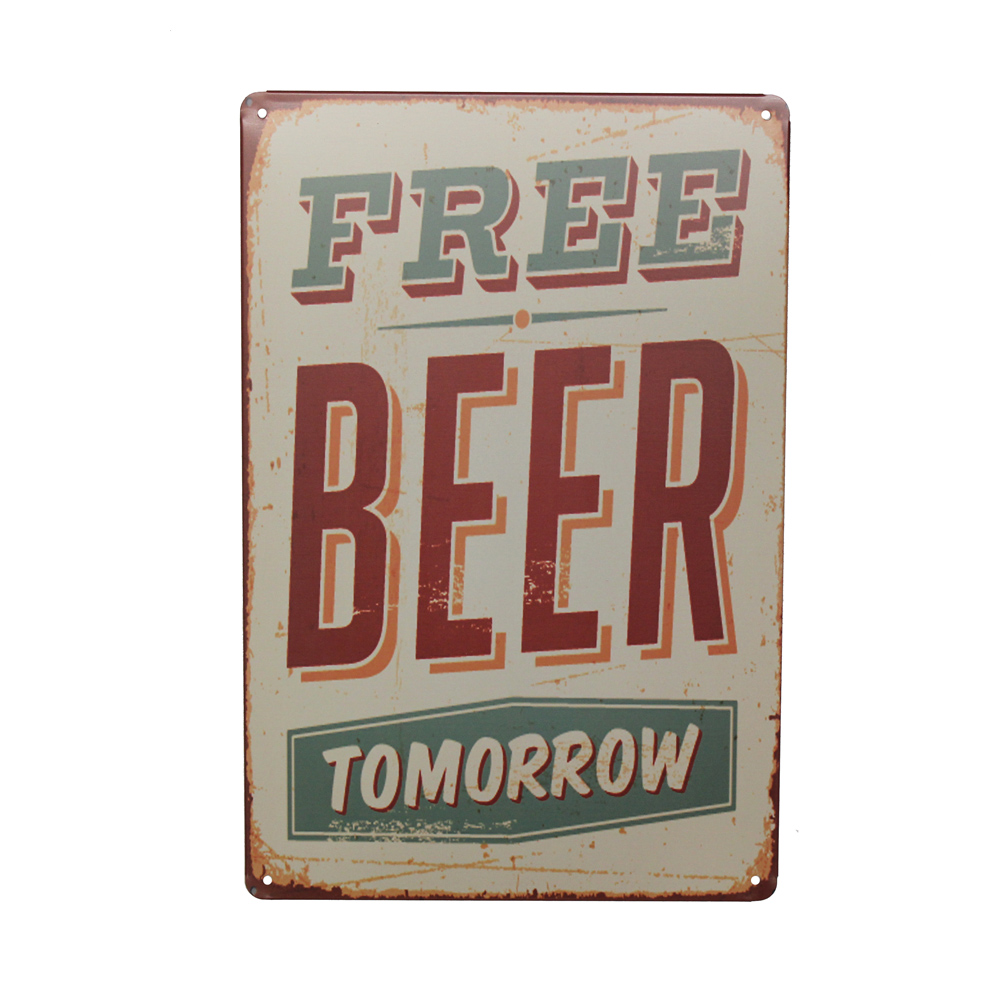 Wine Beer Pub - لافتة معدنية مجانية بتصميم مشروب بيرة