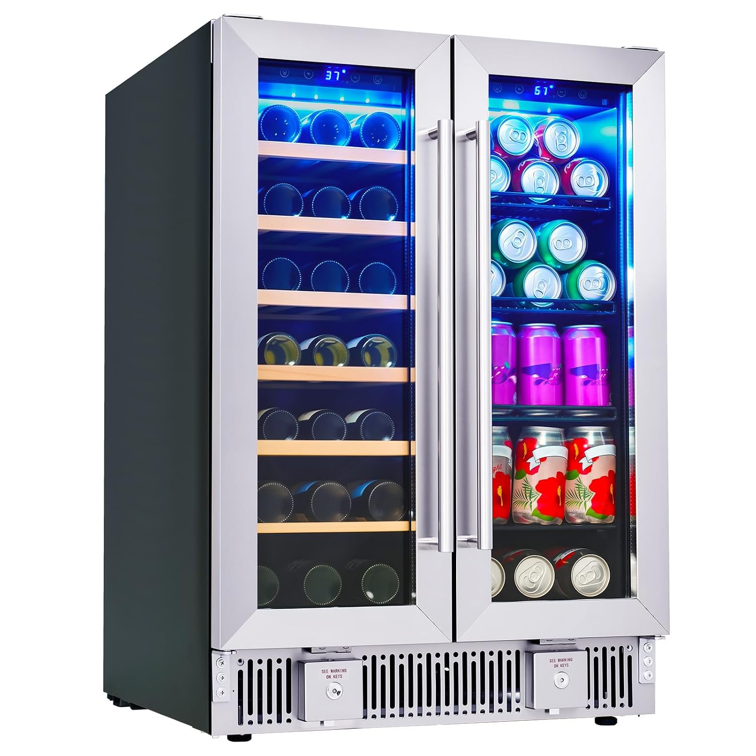 Wine Beer Fridge Dual Zone - ثلاجة مشروبات، ثلاجة نبيذ وبيرة مزدوجة