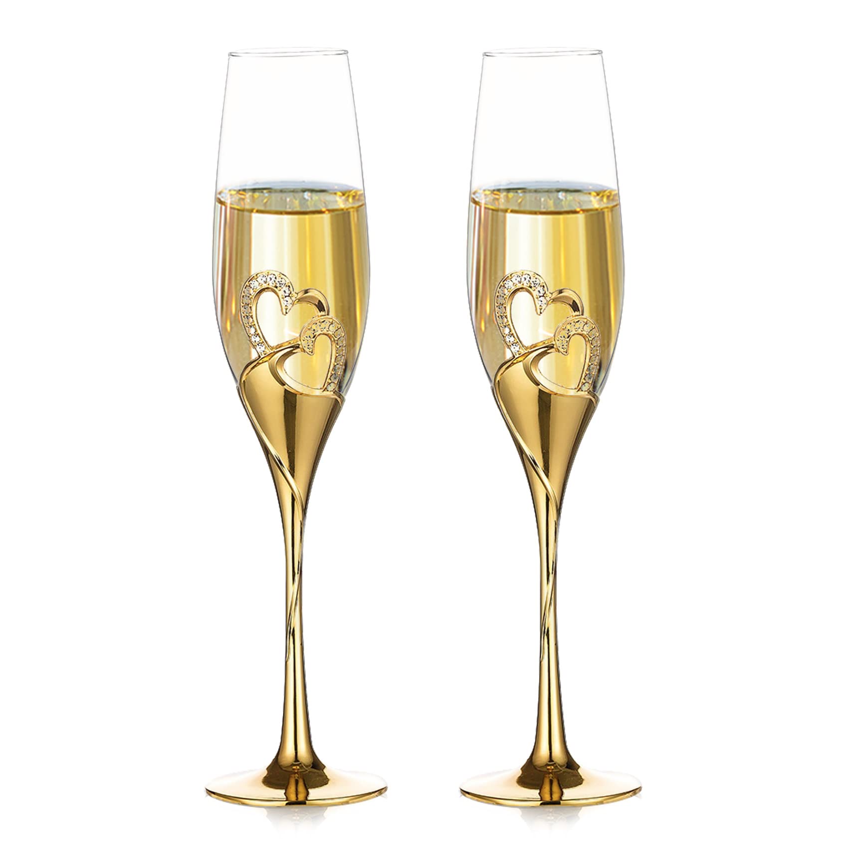 Champagne Flute Pair - 200 مللي كؤوس مشروبات حمراء كريستال