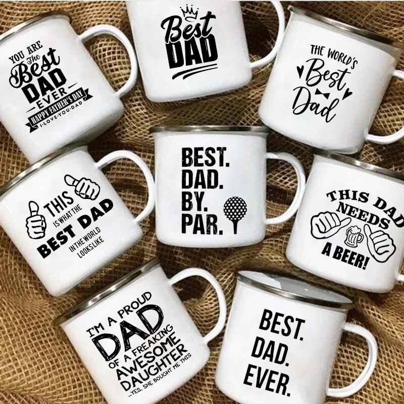Wine Beer Best - أفضل أكواب إيناميل بتصميم 'أفضل أب'،