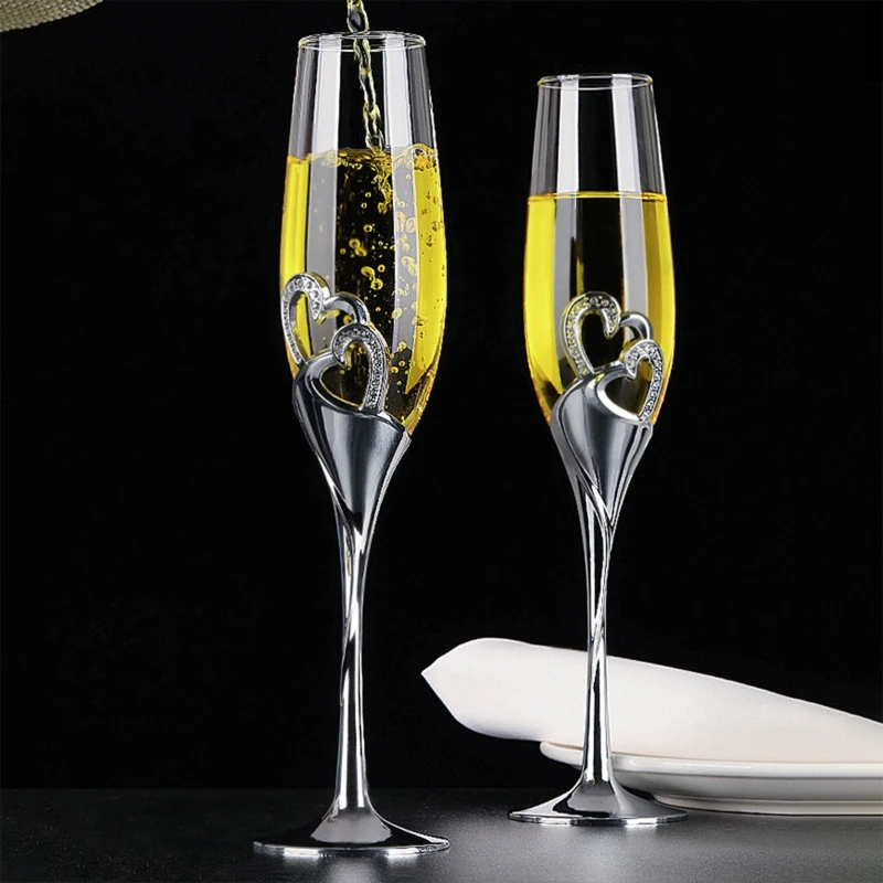 Champagne Flute Pair - 2 قطعة مجموعة الزجاج الشمبانيا الزفاف