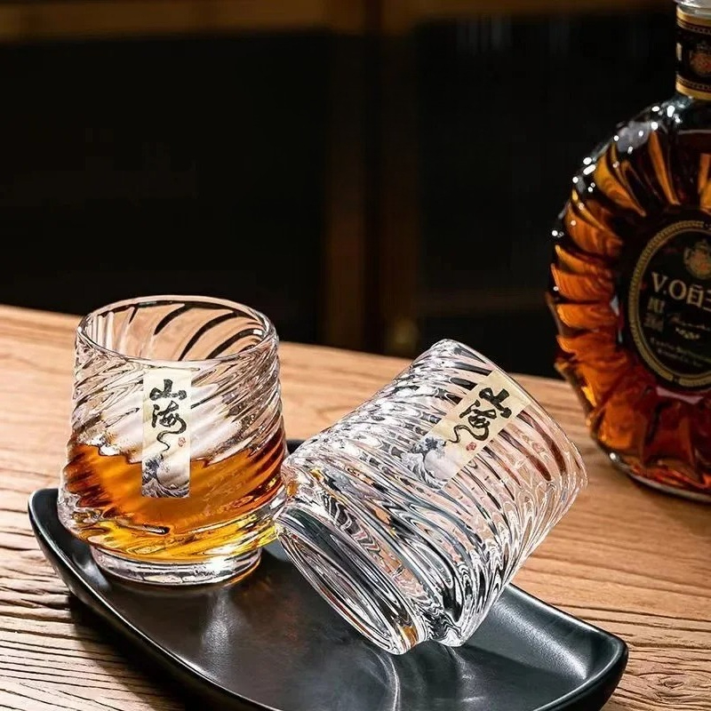 Wine In Beer Glass - طقم أكواب ويسكي زجاجية، كؤوس شانهاي،
