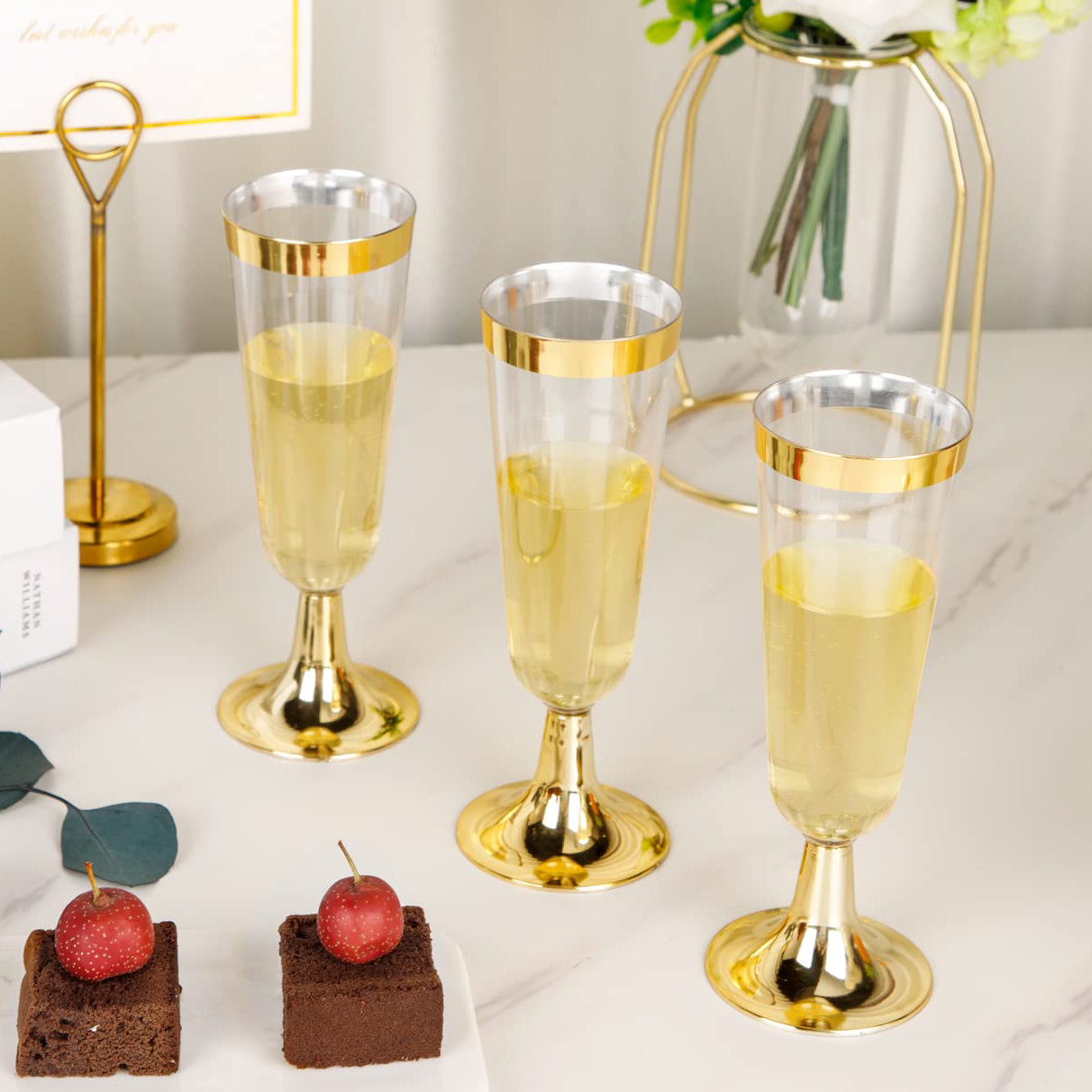Champagne Flute Pair - 50 قطعة 5 أوقية كأس النبيذ