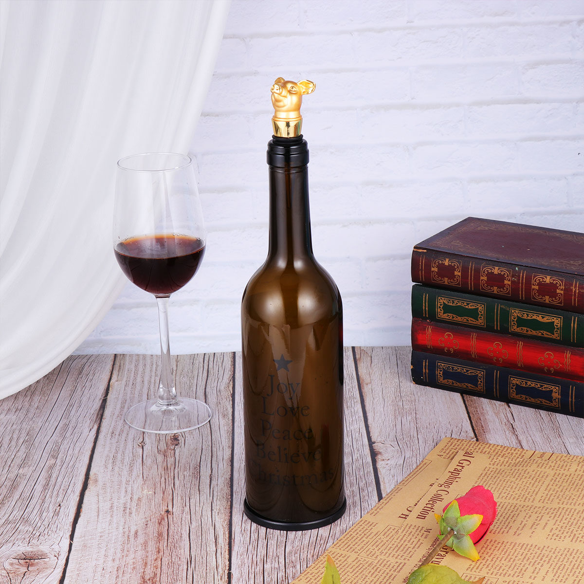 Wine In Beer Glass - سدادة زجاجات إبداعية على شكل خنزير،