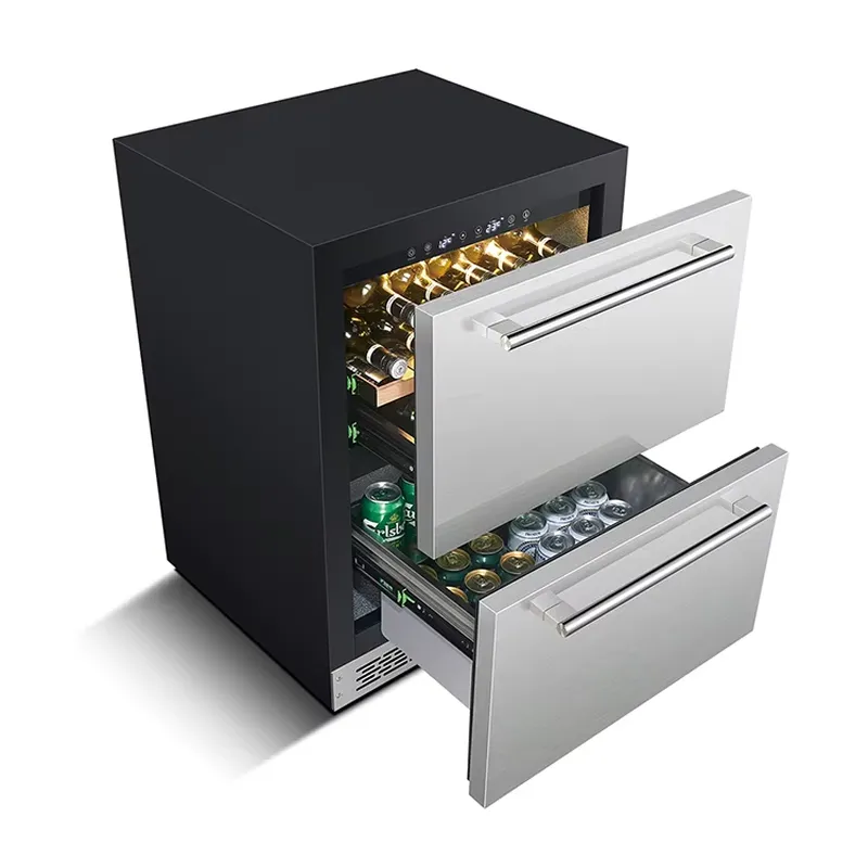 Wine Beer Fridge Dual Zone - ثلاجة منزلية ومكتبية مدمجة سعة 145