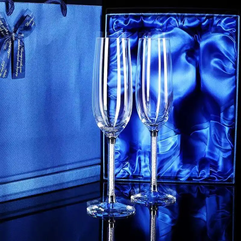 Champagne Flute Pair - كأس نبيذ زفاف إبداعي ، كوب