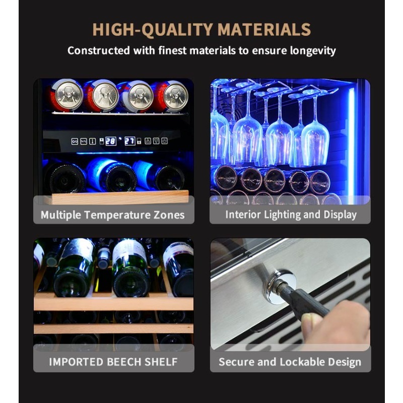 ثلاجة نبيذ ومشروبات Airo بسعة  - مراجعة Wine Beer Fridge Dual Zone وسعره