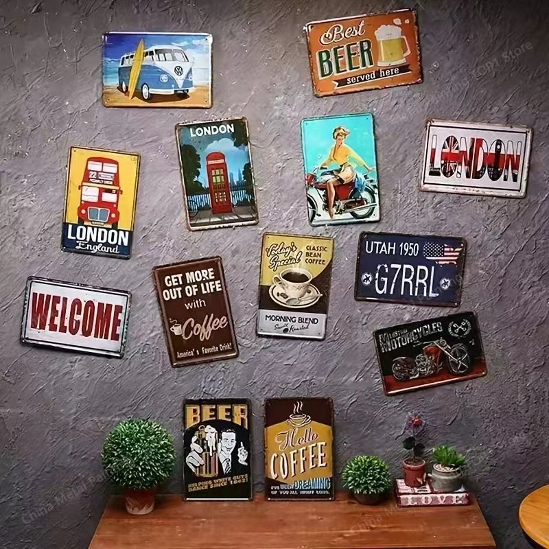 لافتة معدنية عتيقة للديكور، مل - مراجعة Wine Beer Pub وسعره