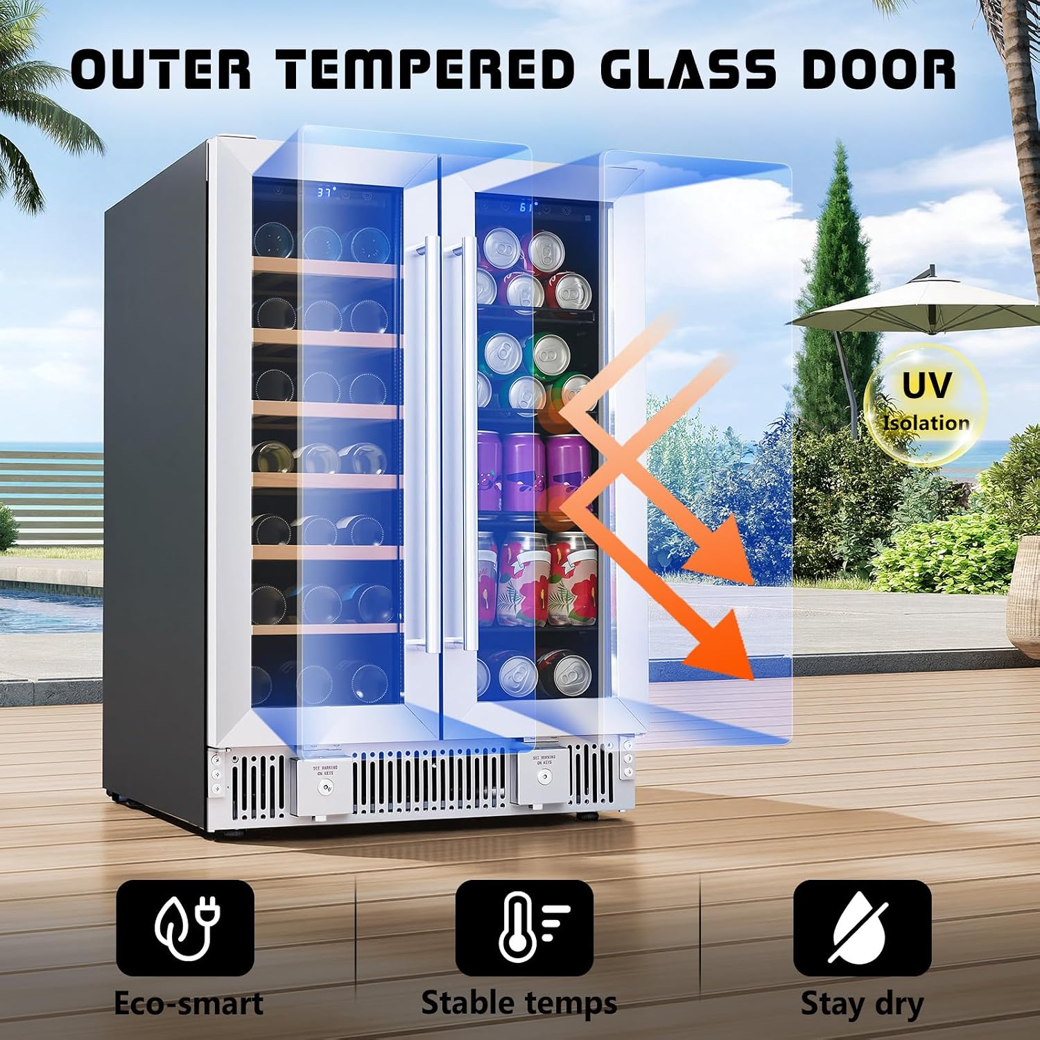 ثلاجة مشروبات، ثلاجة نبيذ وبير - مراجعة Wine Beer Fridge Dual Zone وسعره