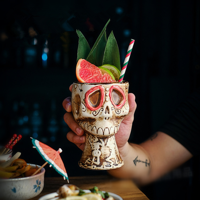 كوب سيراميك على شكل جمجمة للها - مراجعة Wine Beer Mixed Drinks وسعره