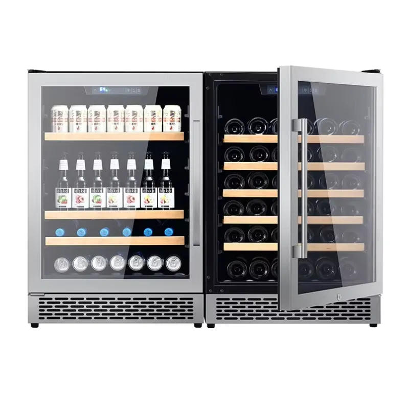 ثلاجة نبيذ بسعة 48 زجاجة مع با - مراجعة Wine Beer Fridge Dual Zone وسعره