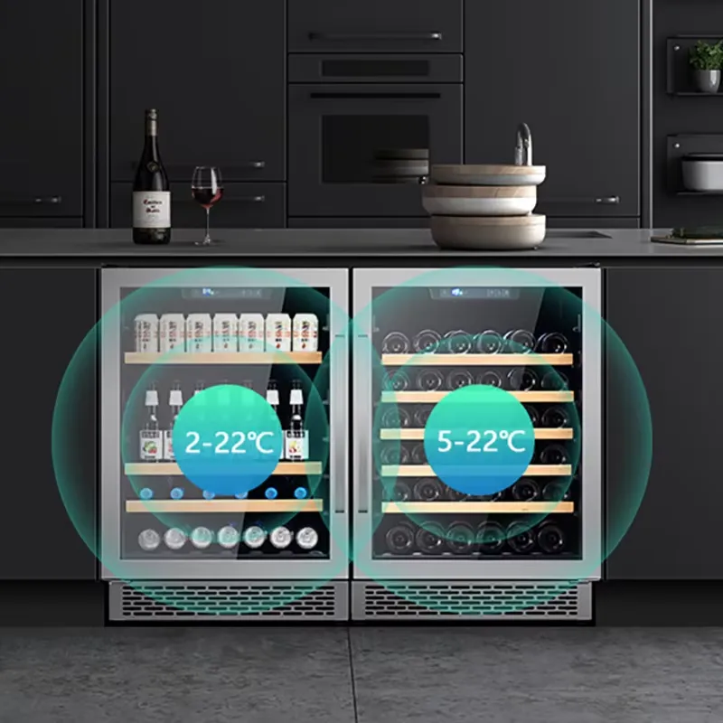 ثلاجة نبيذ بسعة 48 زجاجة مع با - مراجعة Wine Beer Fridge Dual Zone وسعره