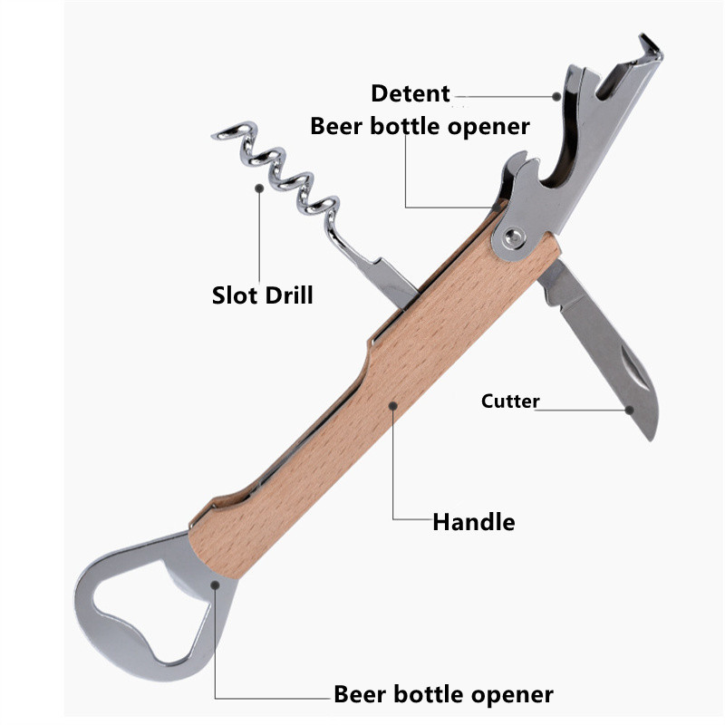 فتاحة نبيذ بمقبض خشبي قابلة لل - مراجعة Wine Beer Name وسعره