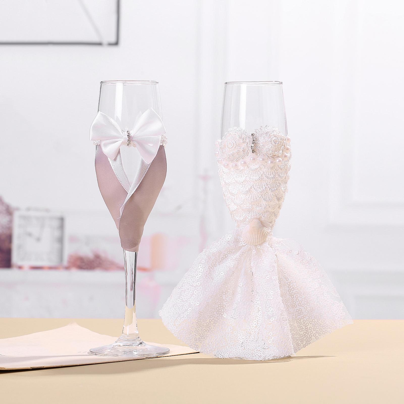العروس والعريس نظارات الشمباني - مراجعة Champagne Flute Pair وسعره