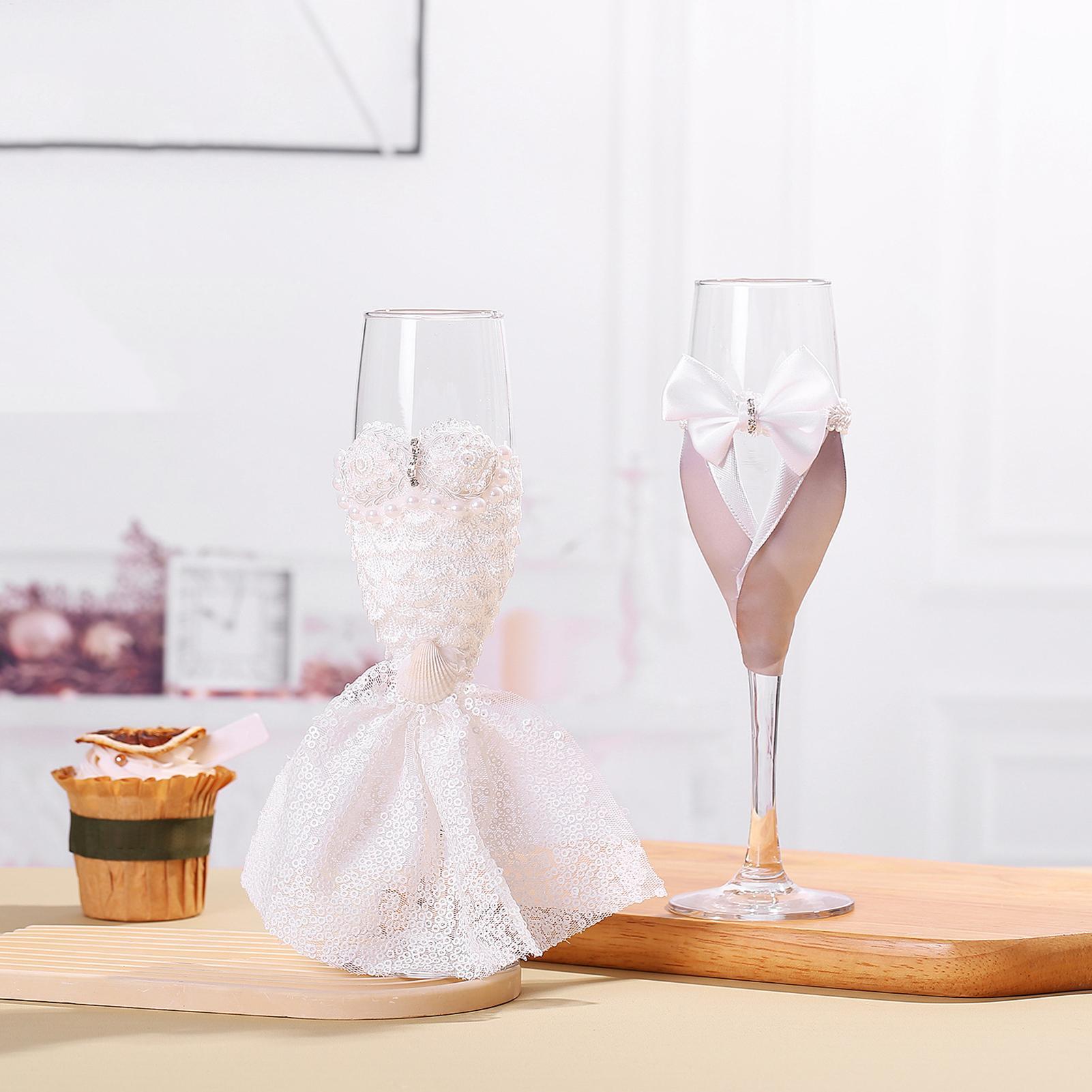 العروس والعريس نظارات الشمباني - مراجعة Champagne Flute Pair وسعره