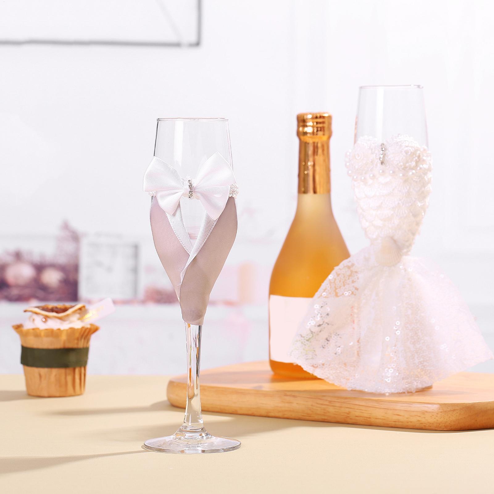 العروس والعريس نظارات الشمباني - مراجعة Champagne Flute Pair وسعره