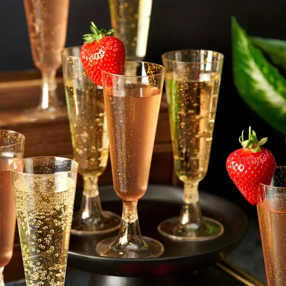 10 قطعة من البلاستيك الشفاف كأ - مراجعة Champagne Flute Pair وسعره