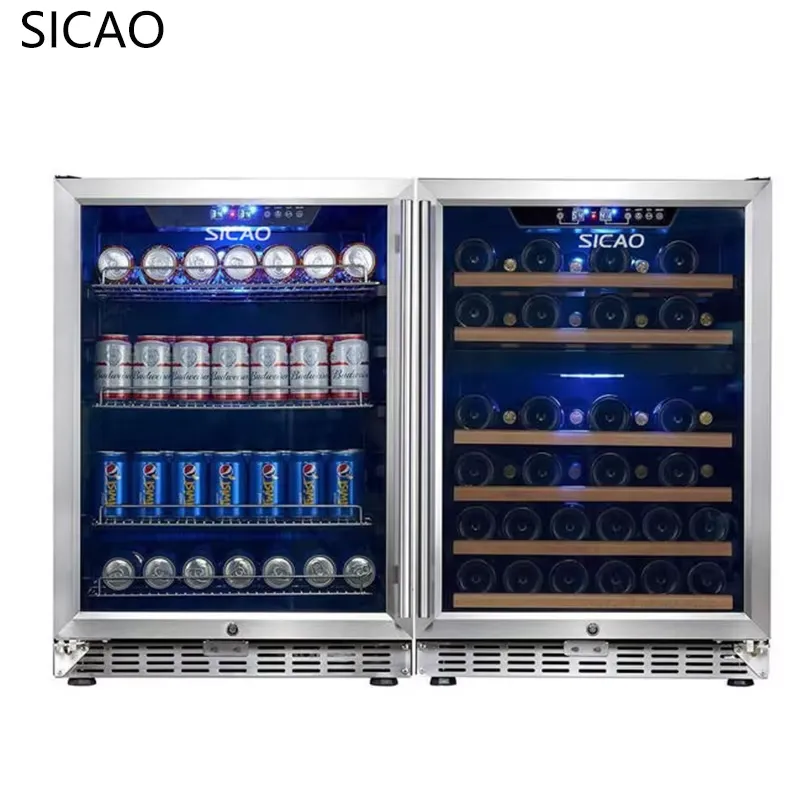 ثلاجة مشروبات زجاجية ببابين لع - مراجعة Wine Beer Fridge Dual Zone وسعره