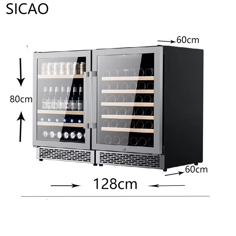 ثلاجة مشروبات زجاجية ببابين لع - مراجعة Wine Beer Fridge Dual Zone وسعره