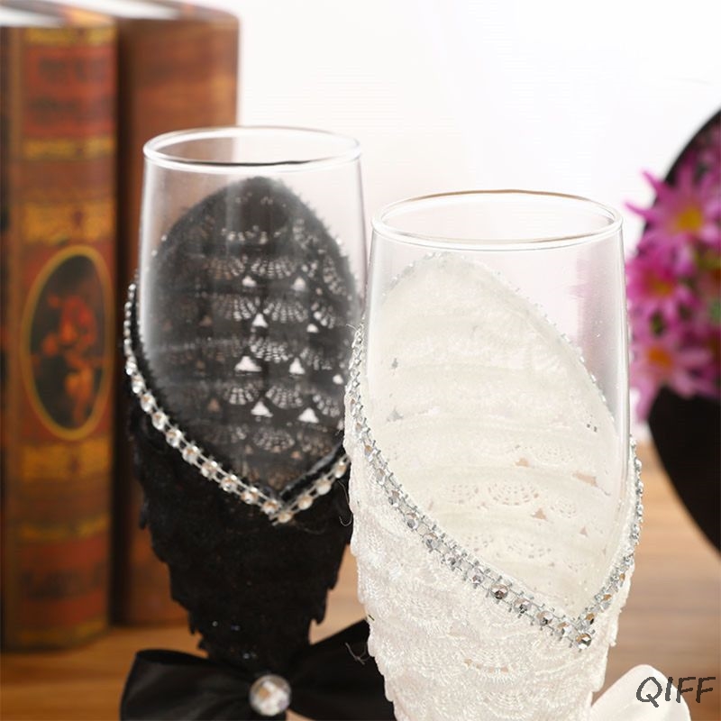 1 زوج اليدوية فستان الزفاف الش - مراجعة Champagne Flute Pair وسعره