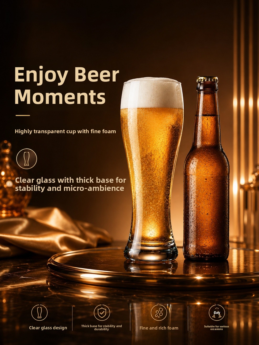 كوب بيرة زجاجي كبير السعة من ا - مراجعة Craft Beer & Wine U- وسعره