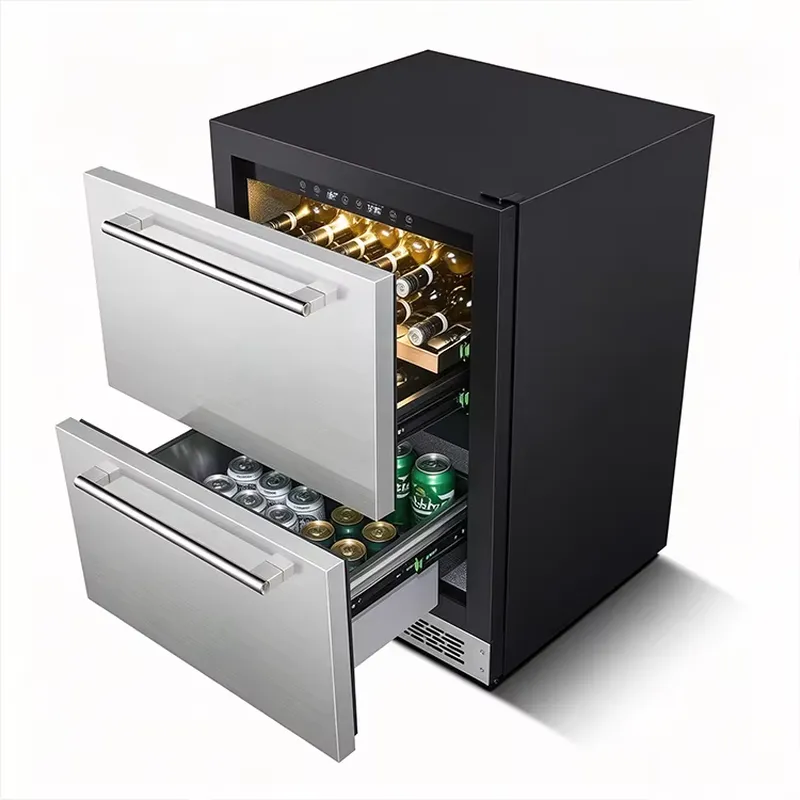 ثلاجة منزلية ومكتبية مدمجة سعة - مراجعة Wine Beer Fridge Dual Zone وسعره