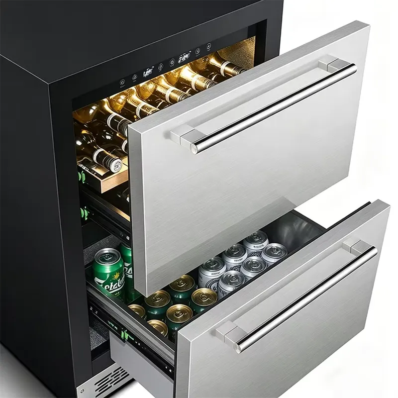 ثلاجة منزلية ومكتبية مدمجة سعة - مراجعة Wine Beer Fridge Dual Zone وسعره