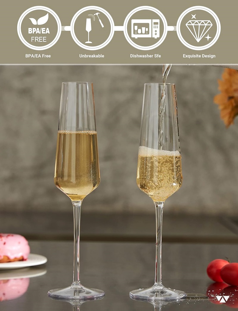 مايكلي غير قابلة للكسر مزامير  - مراجعة Champagne Flute Pair وسعره