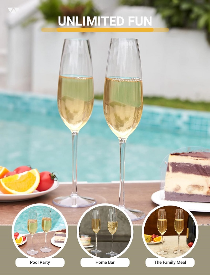 مزمار شمبانيا غير قابل للكسر م - مراجعة Champagne Flute Pair وسعره