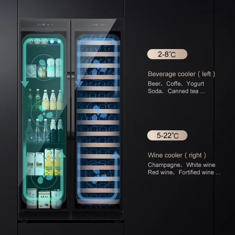 ثلاجة مشروبات مدمجة ببابين، مب - مراجعة Wine Beer Fridge Dual Zone وسعره