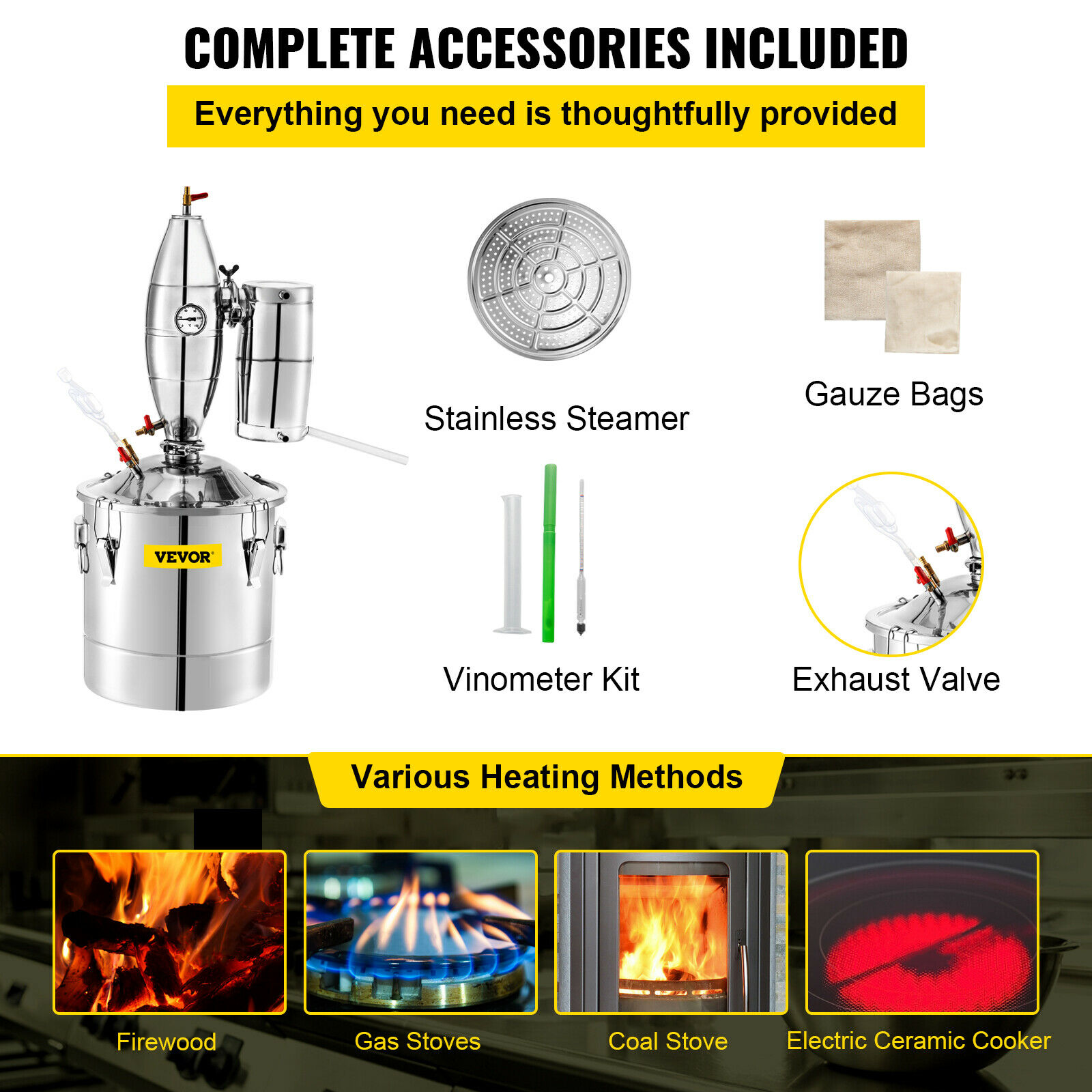 SucceBuy 20L-70L آلة تقطير الك - مراجعة Wine Beer Pub وسعره